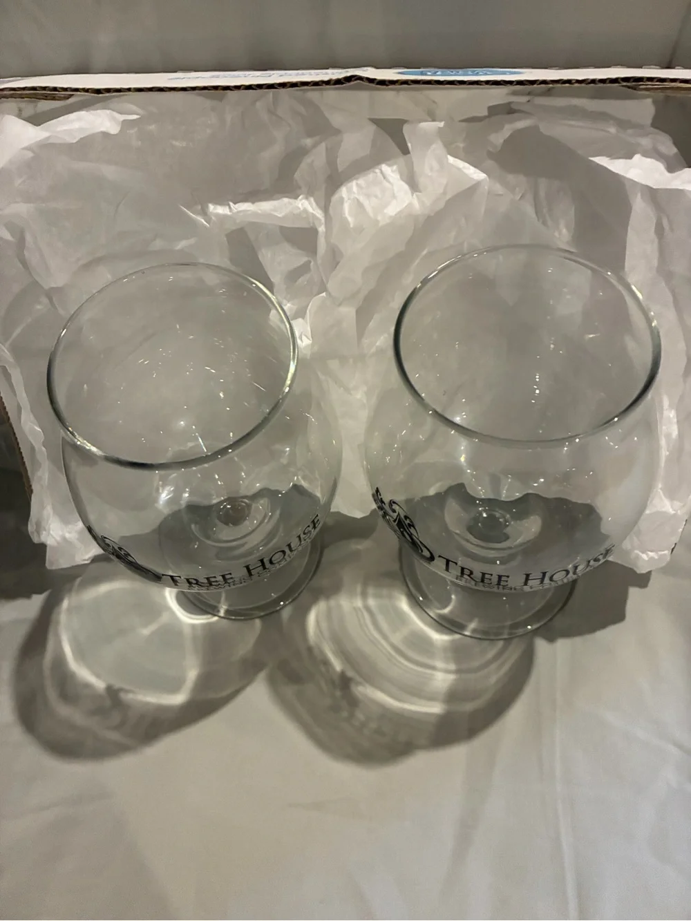 Branded Goblet Glasses - Clear, Set of 2